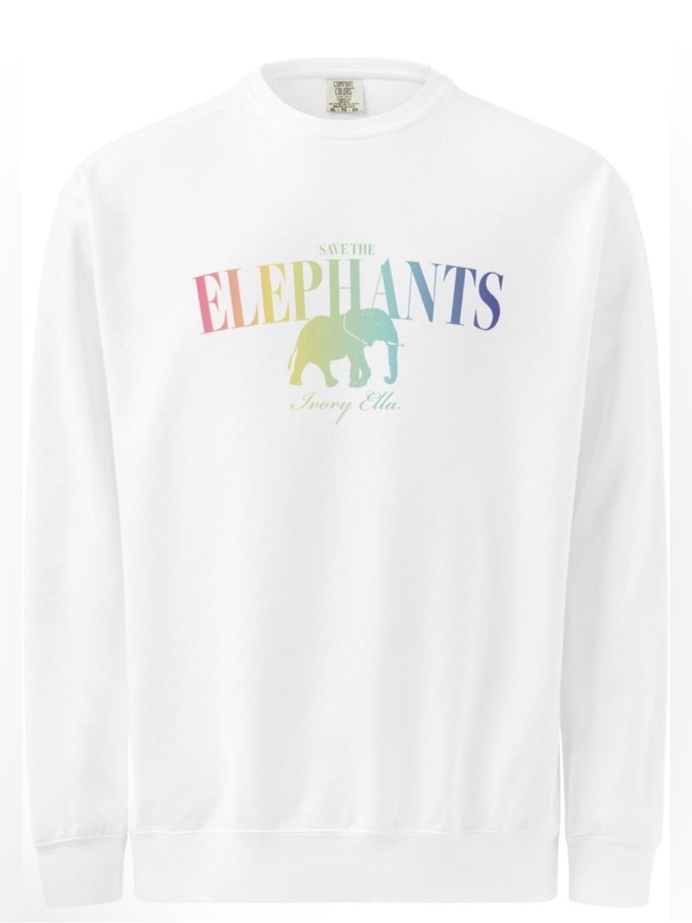 Ivory Ella Ombre Save the Elephants Sweatshirt (S) NWT